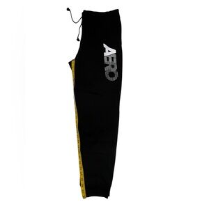 Aeropostale Black Sweatpants with Side Stripe and Relaxed Fit